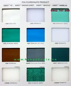 Tấm Lợp Lấy Sáng Polycarbonate Đặc Ruột Hàn Quốc