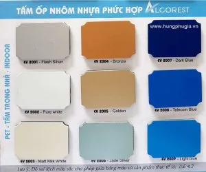 Tấm Ốp Nhôm Nhựa Aluminium Alcorest – Trong Nhà PET