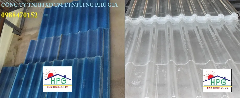 Tôn nhựa lấy sáng sợi thủy tinh composite