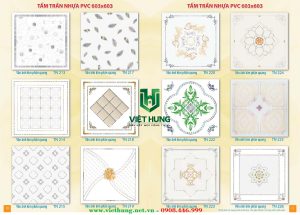 Bảng Giá Tấm Trần Nhựa Thả 600x600 | La Phông Hoa Văn 3D