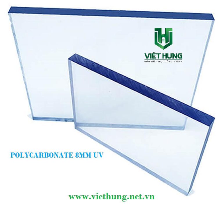 Tấm Lợp Polycarbonate Đặc Ruột Dày 8mm Phủ UV