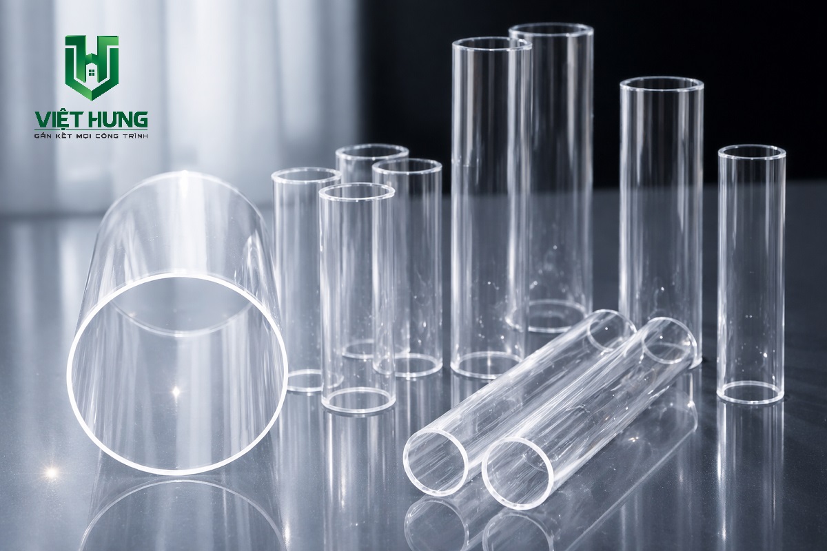 Ống Nhựa Mica Tròn Trong Suốt Rỗng và Đặc Ruột