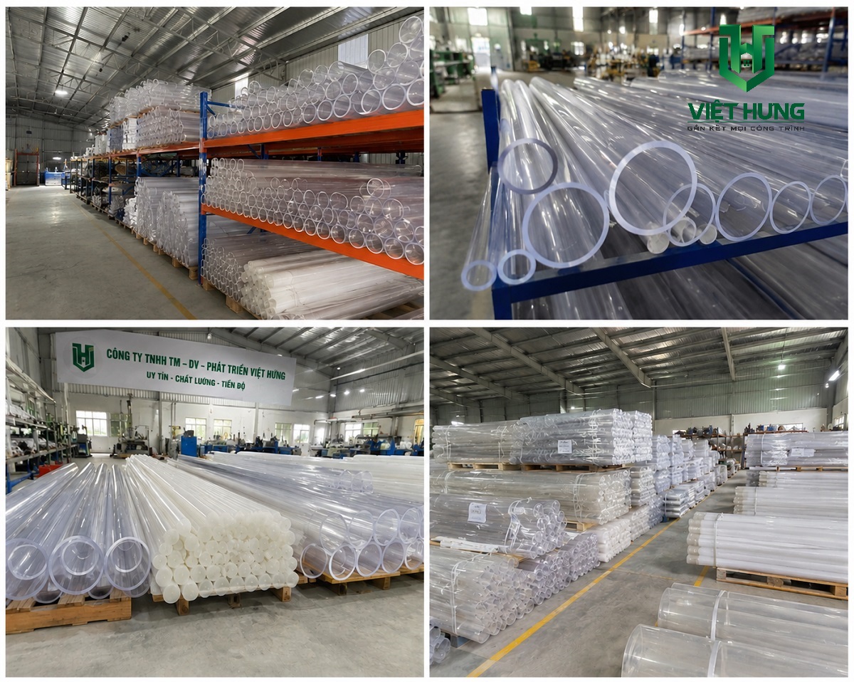 Ống mica trong suốt, Mica ống rỗng, đặc Việt Hưng